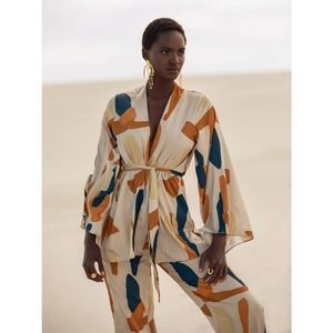 Diarrablu Tilo Cream Mini Kimono Lightweight Wrap Jacket 2XL